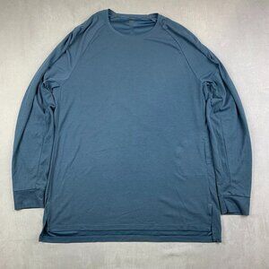 Lululemon Mens Shirt Large Blue Crewneck Conflux Long Sleeve Coin Pocket Stretch